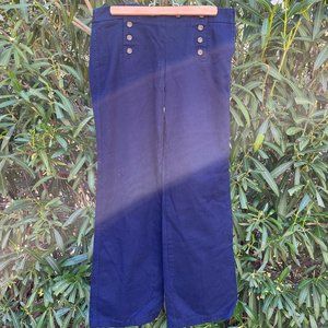 J. Crew Womens Navy Sailor Button Front Pant | Size 4